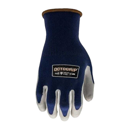 Blue-Grey - Front - Octogrip Unisex Adult Latex Grip Heavy Duty Logo Glove