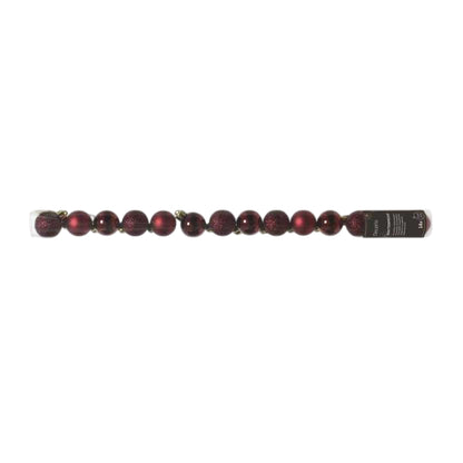 Dark Red - Back - Kaemingk Small Christmas Bauble (Pack of 14)