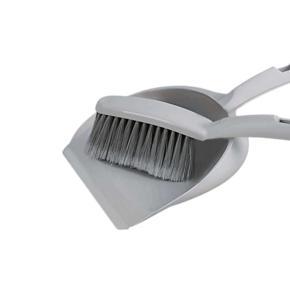 Grey - Back - SupaHome Plain Dustpan and Brush Set