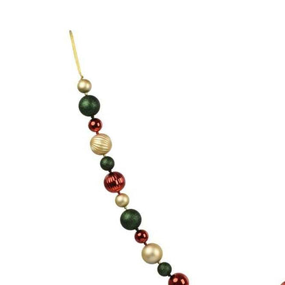Red-Gold-Green - Back - Kaemingk Bauble Christmas Garland