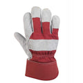 Red-White - Front - Glenwear Unisex Adults Heavy Duty Leather Gloves