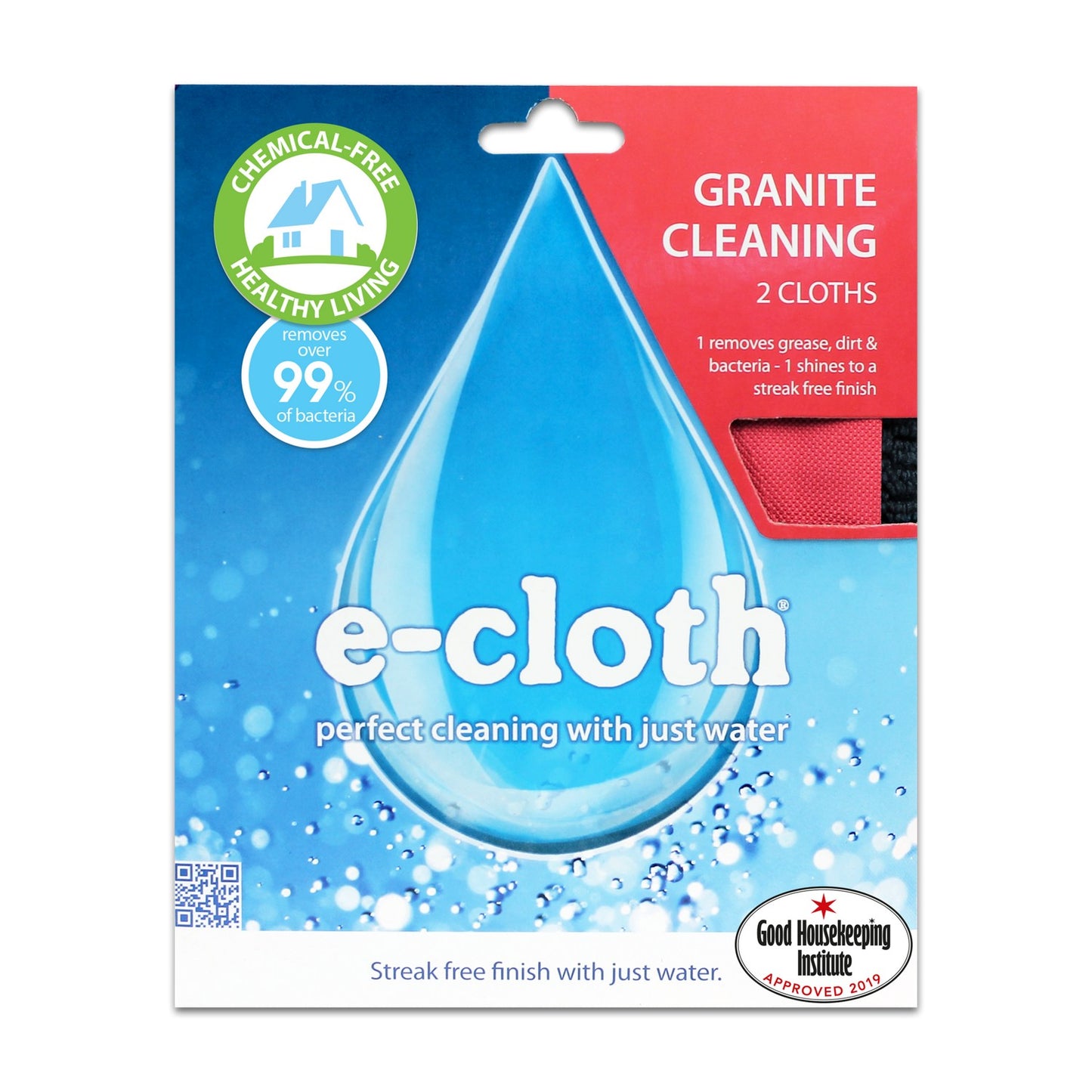 Black-Red - Front - E-Cloth Granite Cleaning Cloths (Pack Of 2)