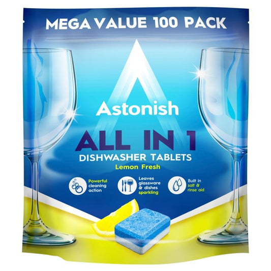 Blue-White - Front - Astonish All In 1 Dishwasher Tablets (Pack Of 100)