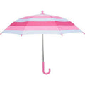 Pink-White - Front - Drizzles Childrens-Kids Striped Umbrella