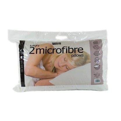 White - Front - Easy Comfort Microfibre Pillows (Pack Of 2)
