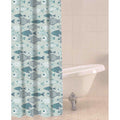 Blue - Front - Sabichi Shower Curtain with Baby Fish Design