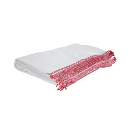 White-Red - Front - Bleached Dish Cloth (Pack of 10)