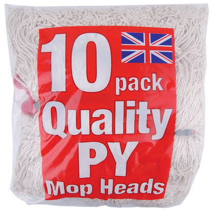 White - Front - Abbey No. 16 PY Socket Mop Heads (Pack Of 10)