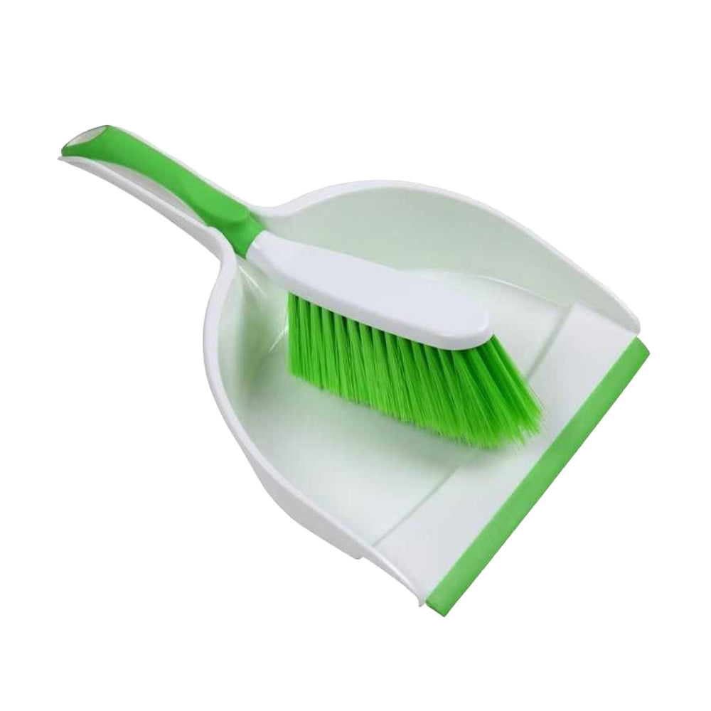 White-Green - Back - SupaHome Deluxe Dustpan and Brush