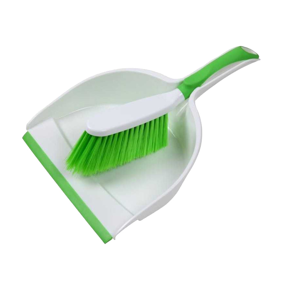 White-Green - Front - SupaHome Deluxe Dustpan and Brush
