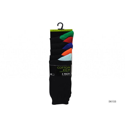 Multicoloured - Front - RJM Mens Contrast Socks (Pack of 5)