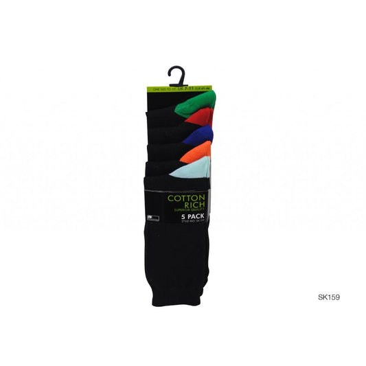 Multicoloured - Front - RJM Mens Contrast Socks (Pack of 5)