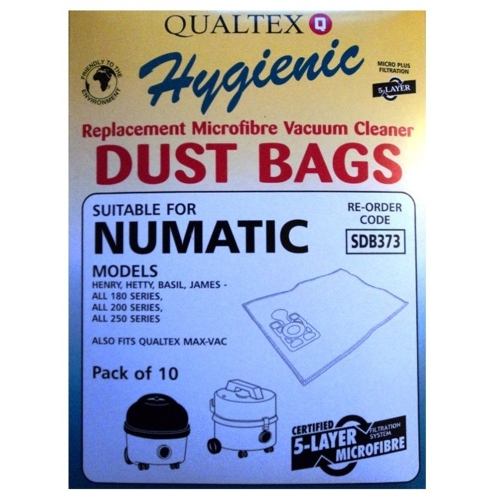 Multicoloured - Front - Numatic Microfibre Dust Bags (Pack of 10)