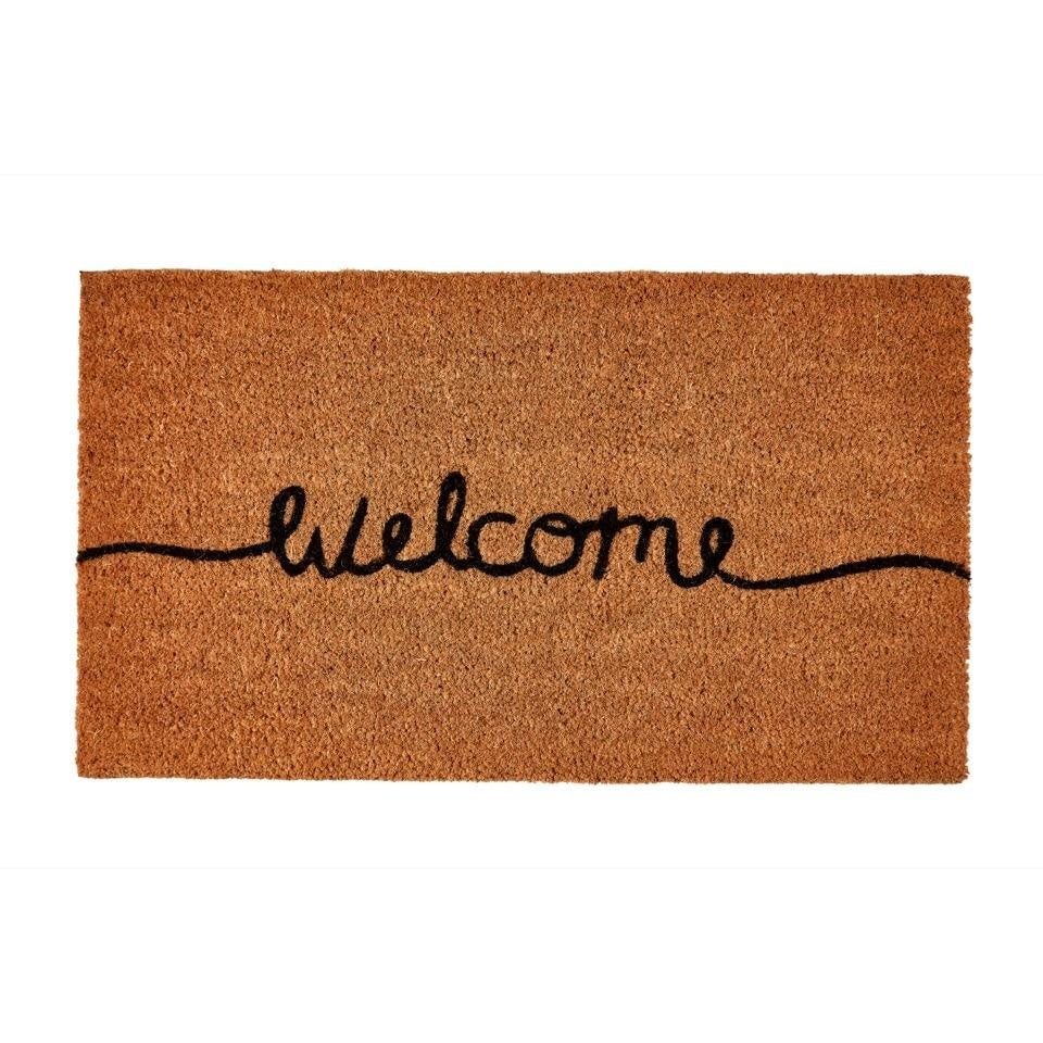 Brown-Black - Front - Groundsman Welcome Natural Coco Coir Door Mat