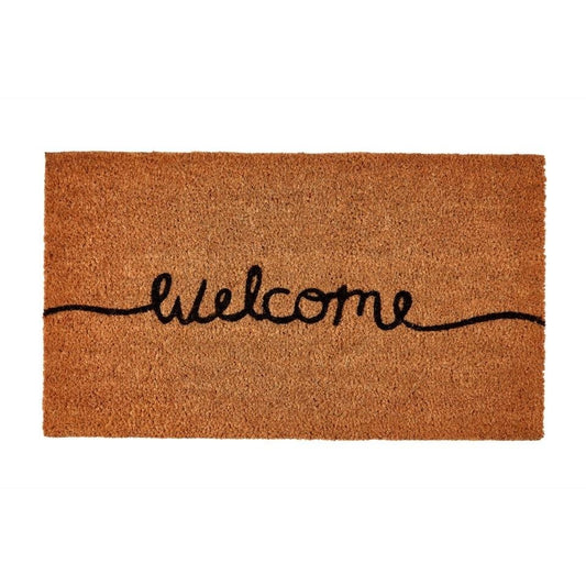 Brown-Black - Front - Groundsman Welcome Natural Coco Coir Door Mat
