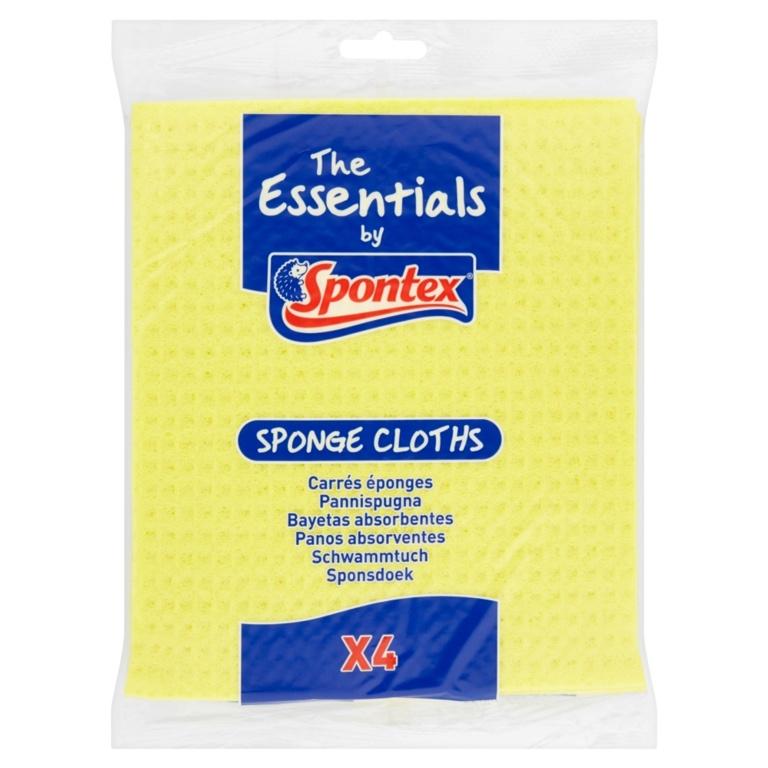 Yellow - Front - Spontex Essentials Sponge Cleaning Cloths (Pack of 4)