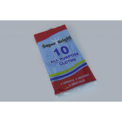 White-Blue - Front - Superbright Cleaning Cloths (Pack of 10)