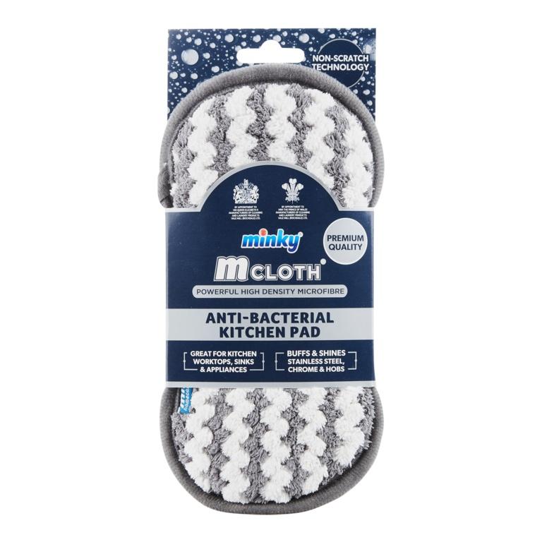 White-Grey - Front - Minky M Cloth Antibacterial Cleaning Pad