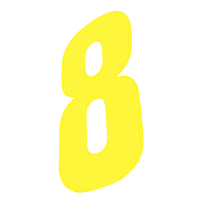Yellow - Back - Securit No 8 Hi-Vis Bin Number