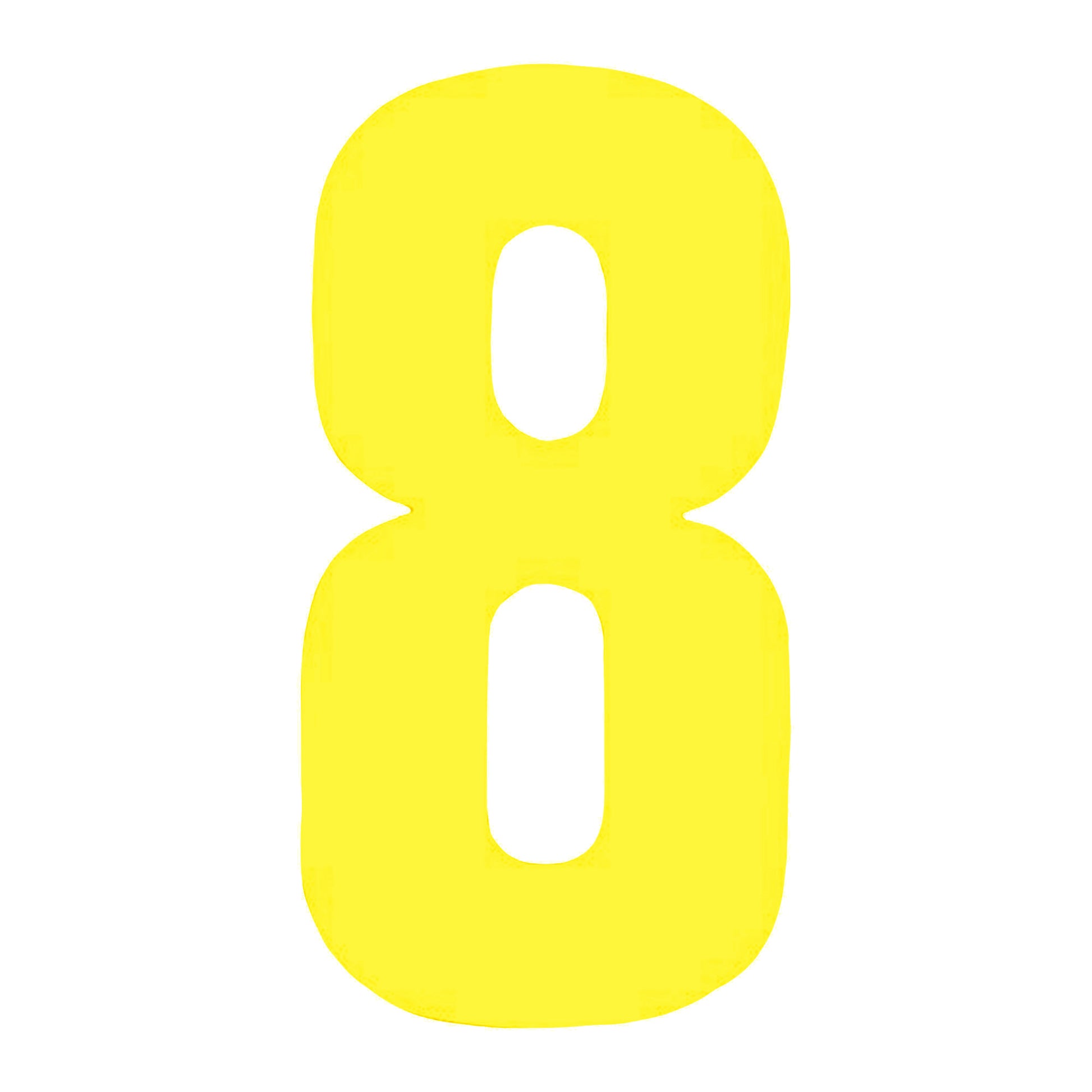 Yellow - Front - Securit No 8 Hi-Vis Bin Number