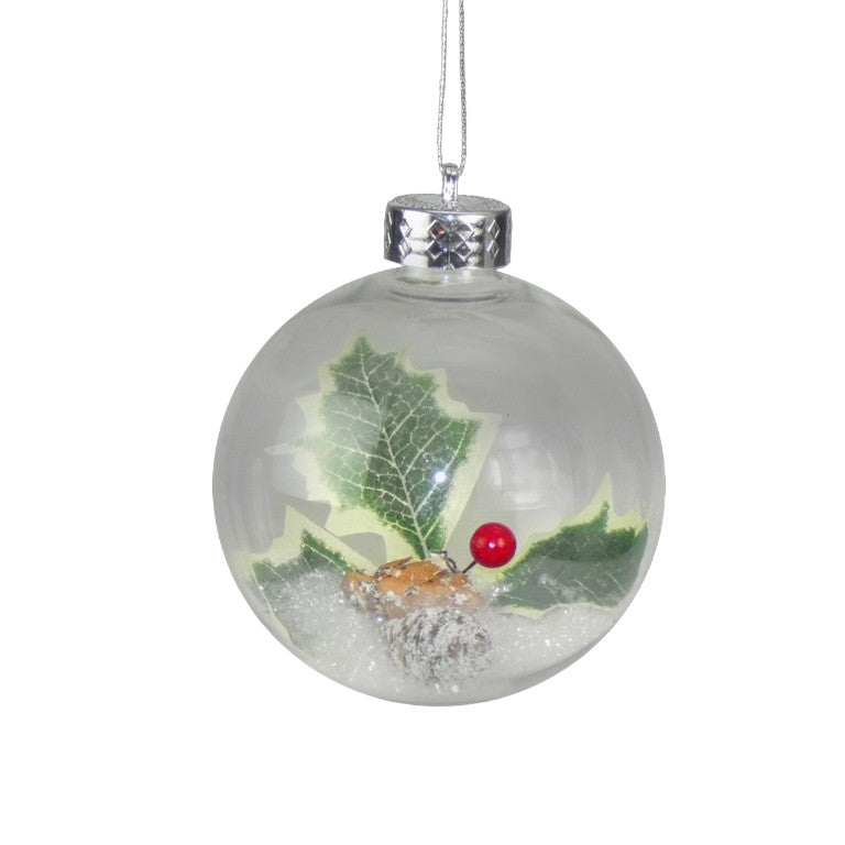 Clear-Green - Front - Davies Products Holly Bauble