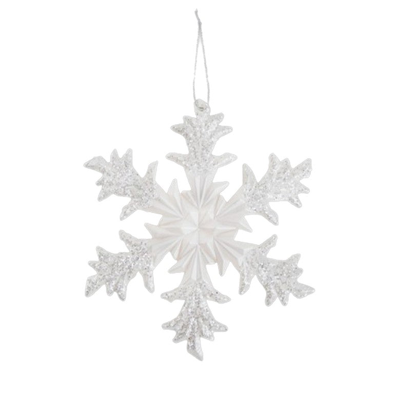 White - Front - Davies Products Snowflake Tree Decoration