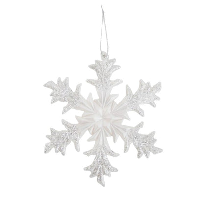 White - Front - Davies Products Snowflake Tree Decoration