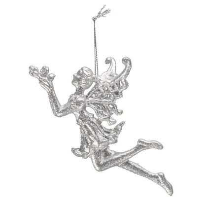 Silver - Front - Davies Products Glitter Fairy Tree Decoration