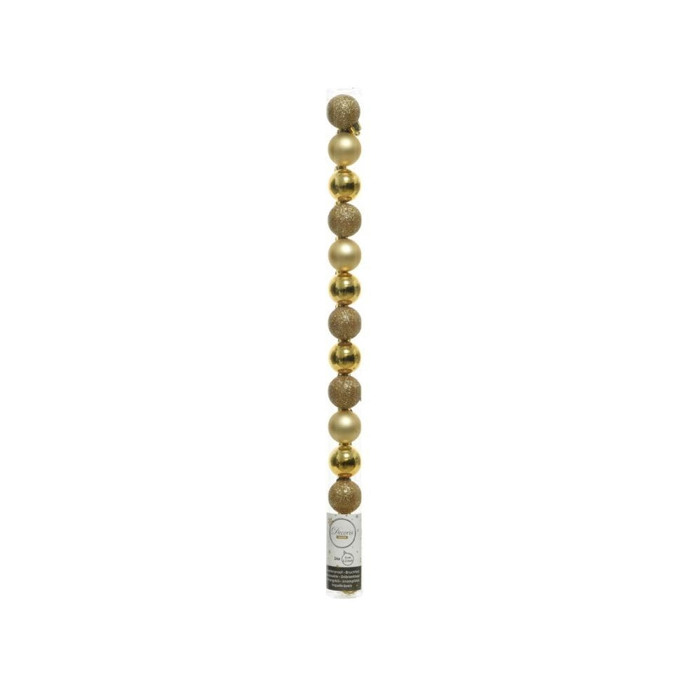Light Gold - Front - Kaemingk Shatterproof Bauble (Pack of 14)