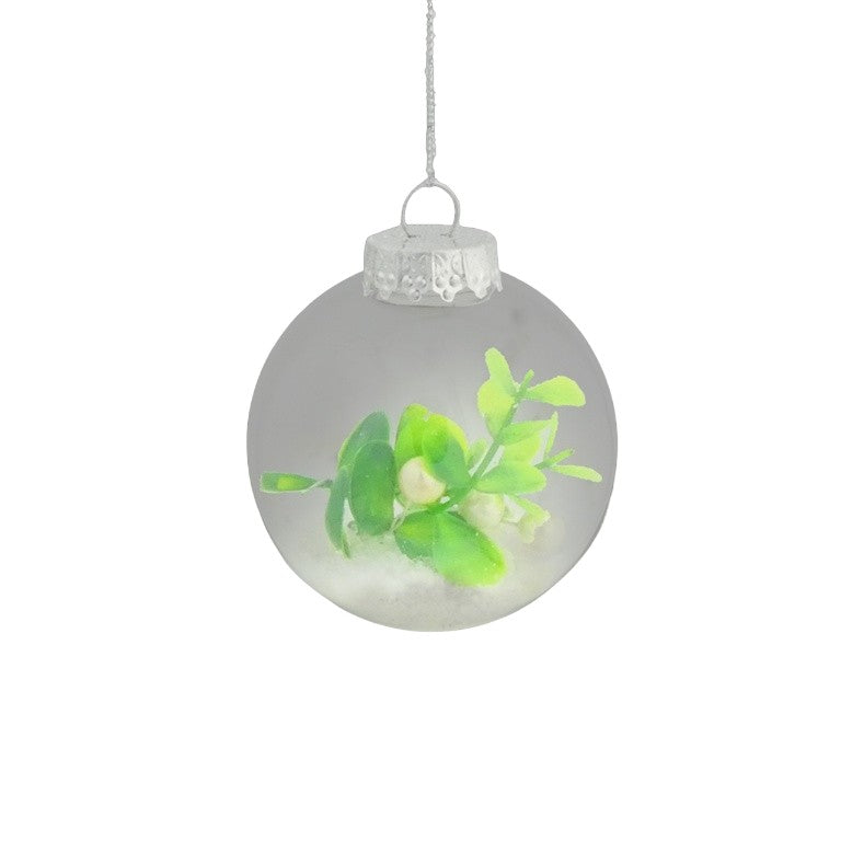 Clear-Green-White - Front - Davies Products Mistletoe Bauble