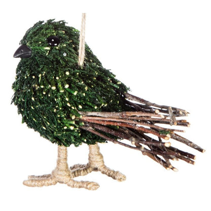 Green-Brown - Front - Premier Forest Robin Christmas Tree Decoration
