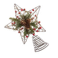 Natural-Green-Red - Back - Premier Woodland Star Christmas Tree Topper