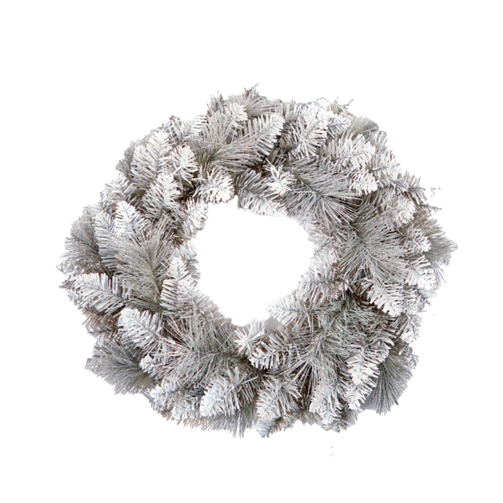 Silver - Front - Premier Christmas Tipped Wreath