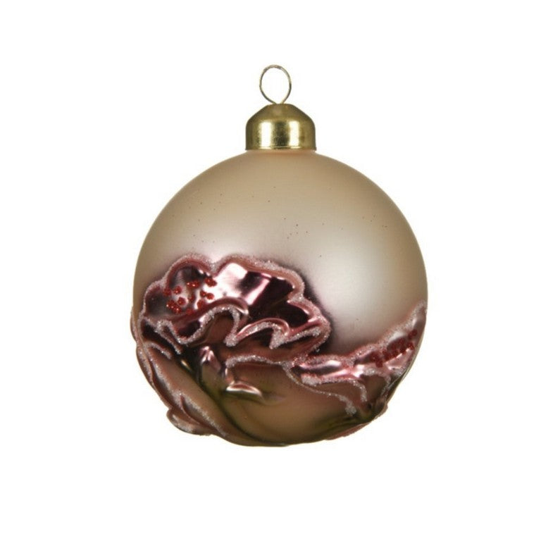Pink - Front - Kaemingk Glass Matte Bauble (Pack of 12)