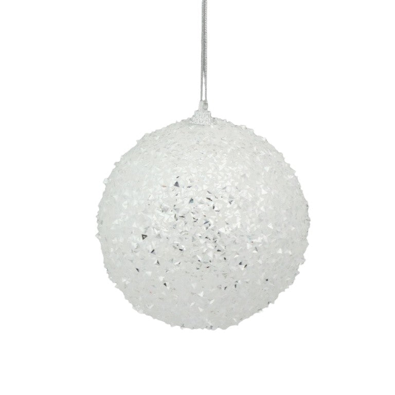 White - Front - Davies Products Super Frost Bauble
