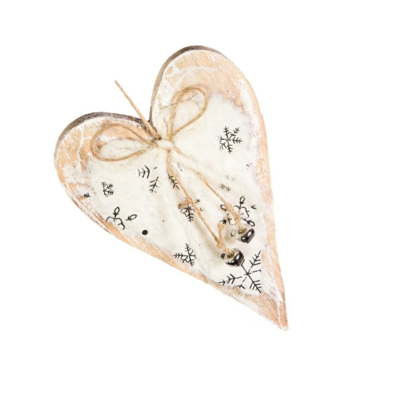 Gold - Back - Premier Wood Heart Christmas Decoration