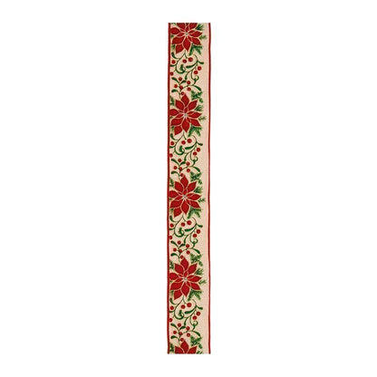 Beige-Red-Evergreen - Side - Premier Floral Ribbon