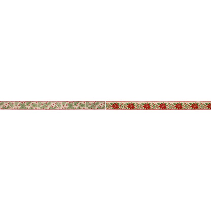 Beige-Red-Evergreen - Front - Premier Floral Ribbon