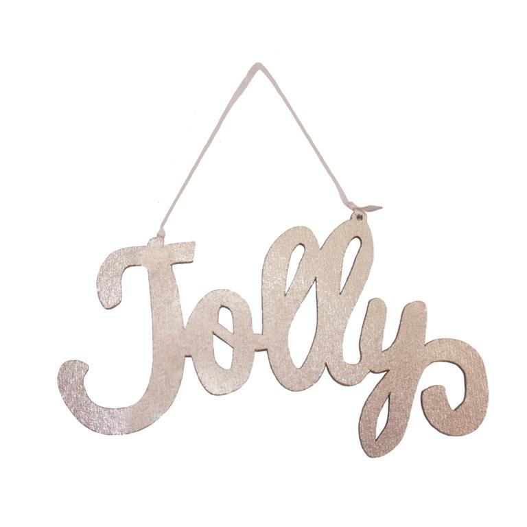 Peach - Front - Davies Products Jolly Fabric Metallic Sign