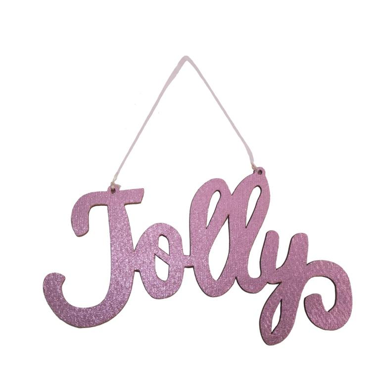 Blush - Front - Davies Products Jolly Fabric Metallic Sign
