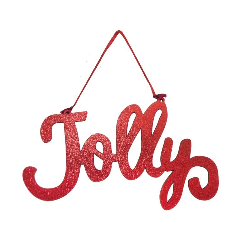 Red - Front - Davies Products Jolly Fabric Metallic Sign