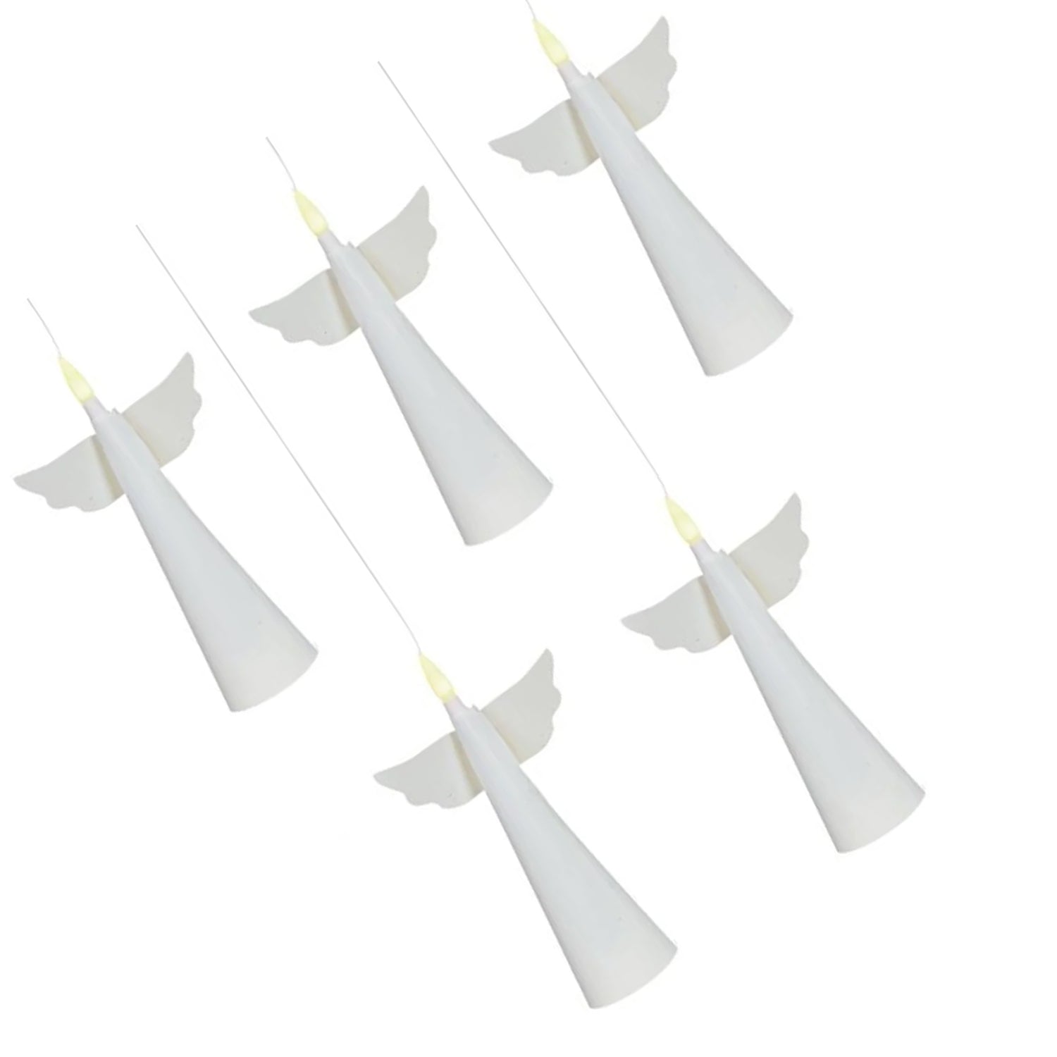 White - Back - Premier Floating Angels Christmas Decoration (Pack of 5)