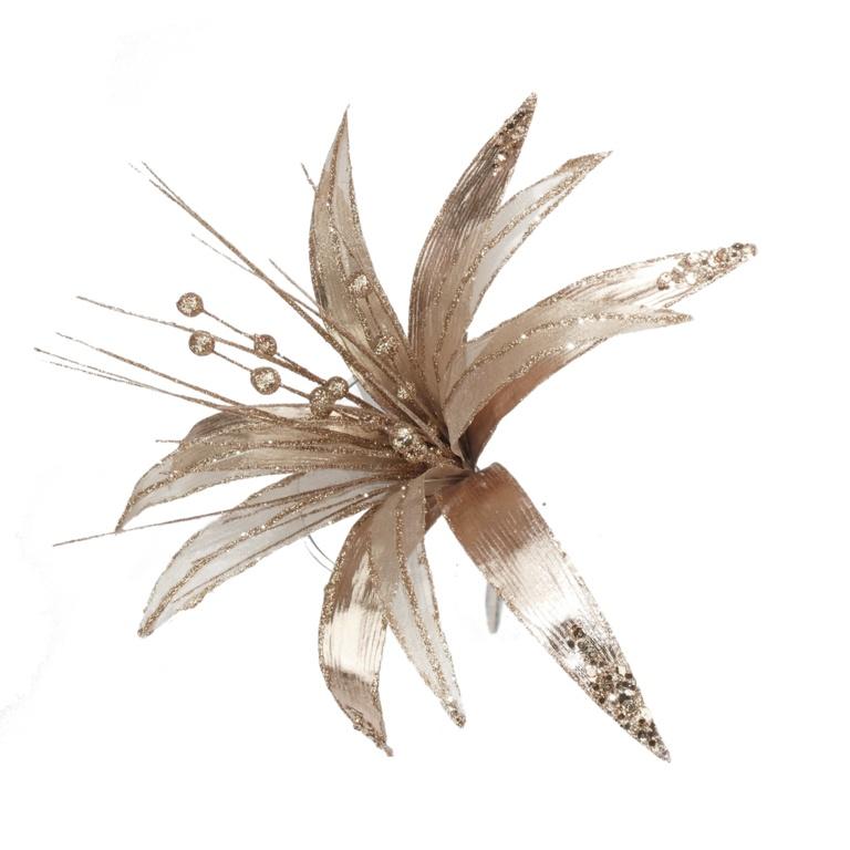 Rose Gold - Front - Davies Products Super Flower Christmas Decoration