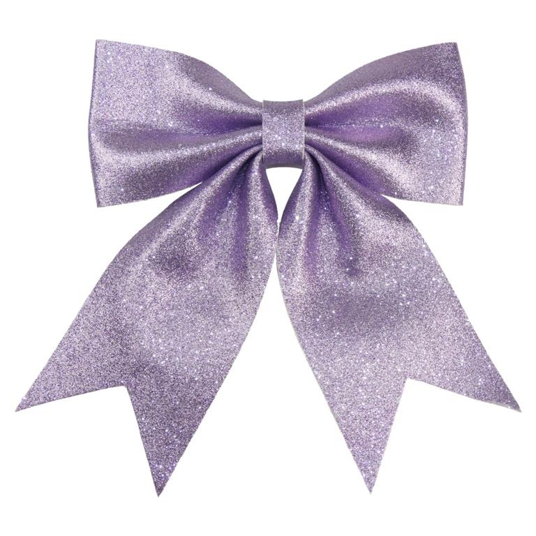 Lilac - Front - Davies Products Glitter Bow Christmas Decoration