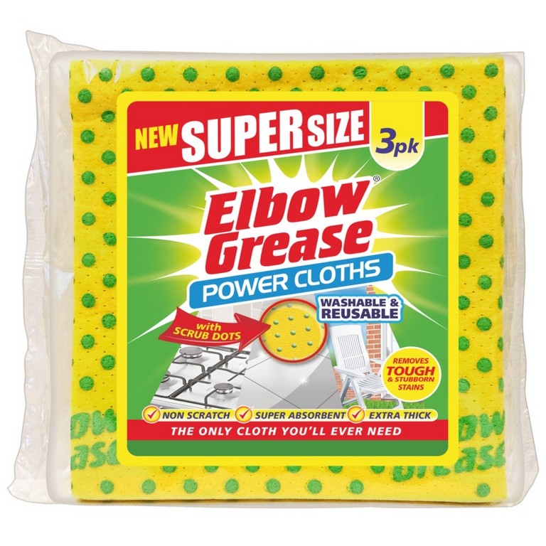 Yellow-Green - Front - Elbow Grease Cleaning Cloths (Pack of 3)