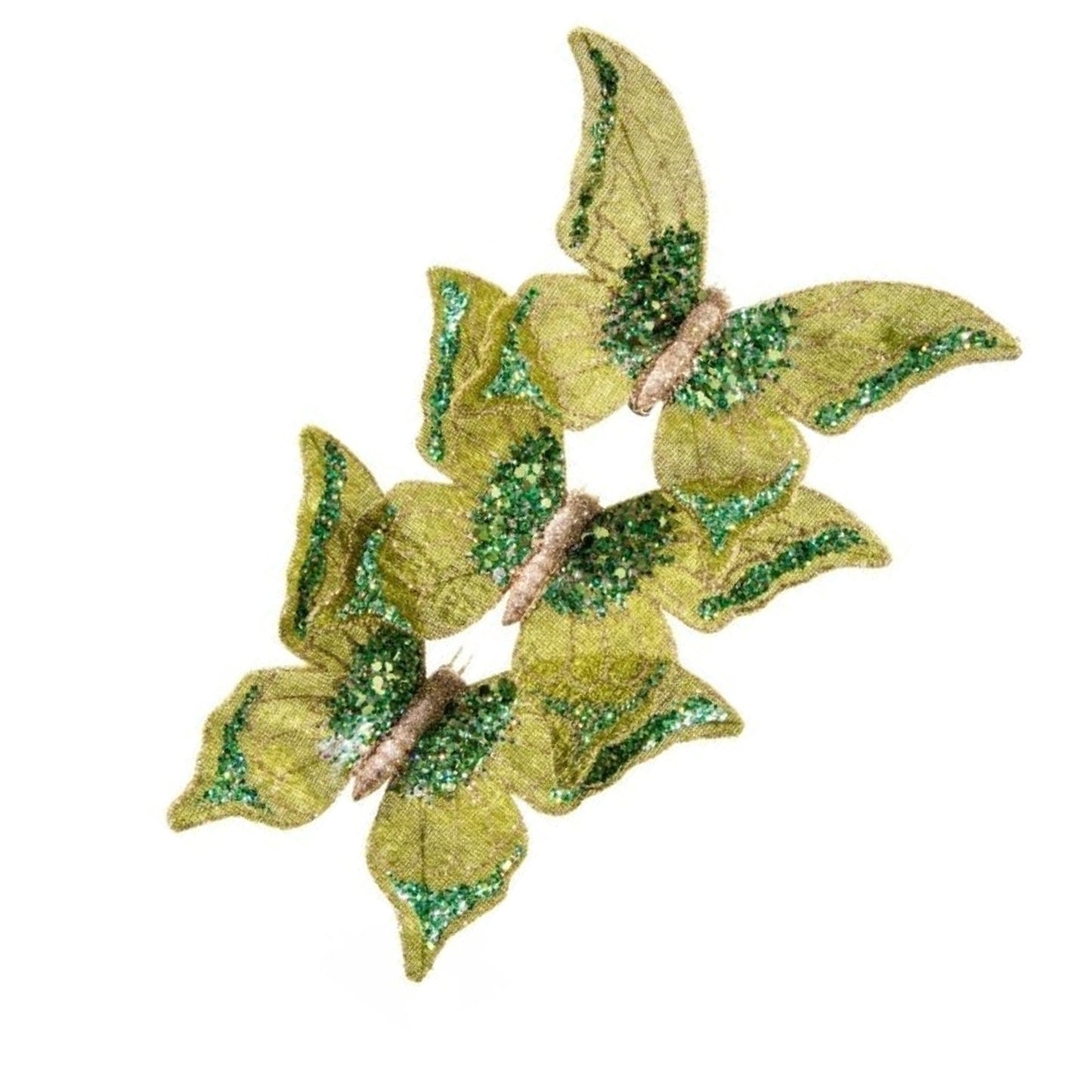 Olive Green - Back - Premier Butterfly Decoration (Pack of 3)