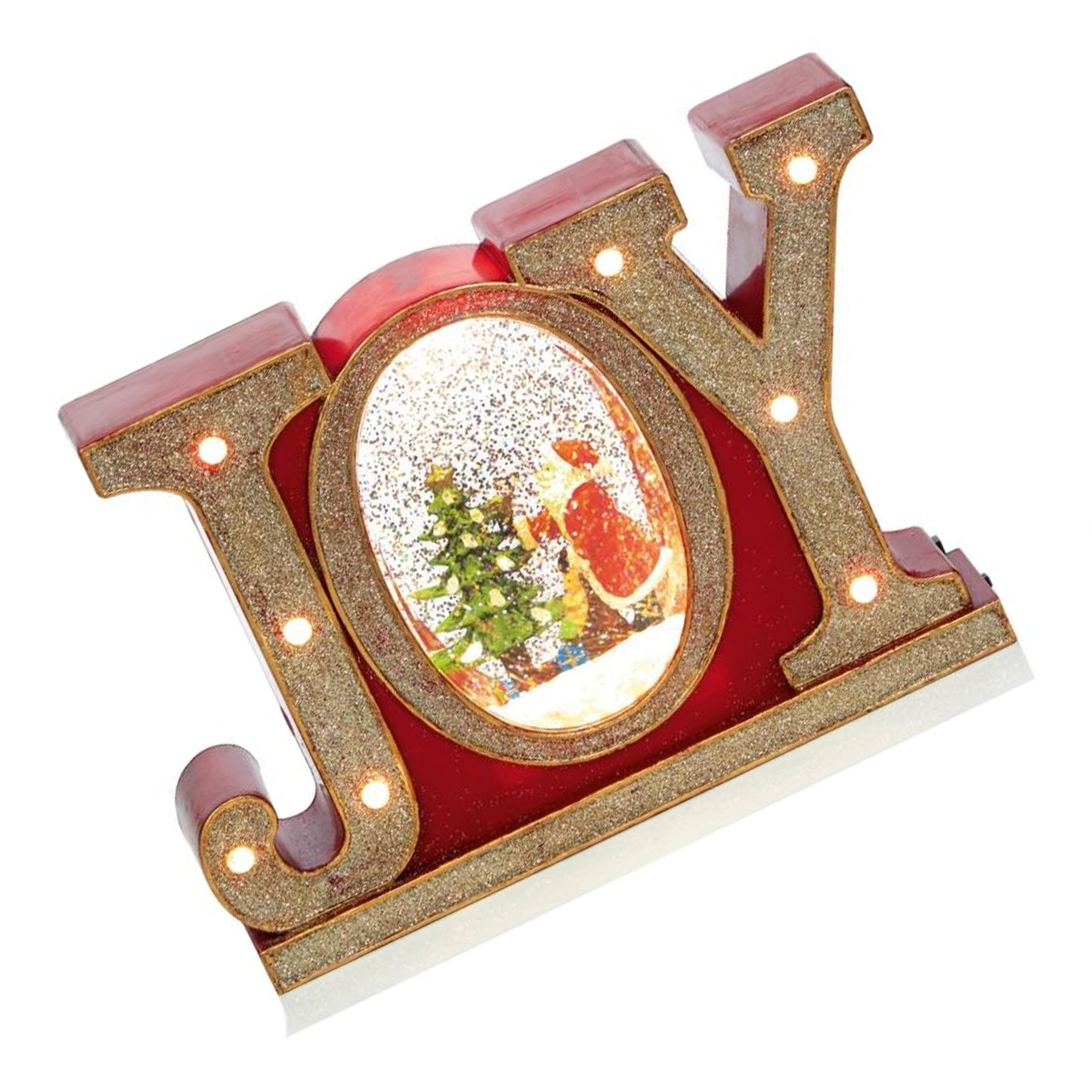 Gold - Back - Premier Joy Glitter Christmas Water Spinner