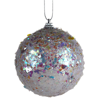 White - Front - Davies Products Unicorn Iridescent Bauble