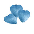 Kingfisher Blue - Back - Davies Products Glitter Hearts Bauble (Pack of 3)