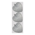 Silver - Front - Davies Products Glitter Hearts Bauble (Pack of 3)